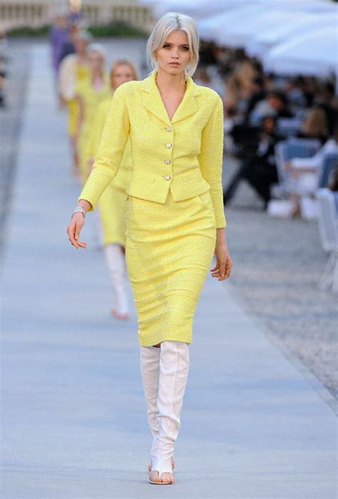 yellow chanel suit|Chanel women's suit.